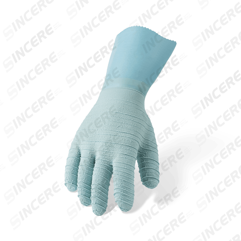 Cotton Fleece Lined Latex Fully Coated Work Gloves — 27cm Extended Cuff