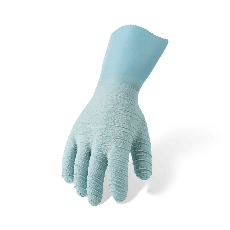Cotton Fleece Lined Latex Fully Coated Work Gloves — 27cm Extended Cuff