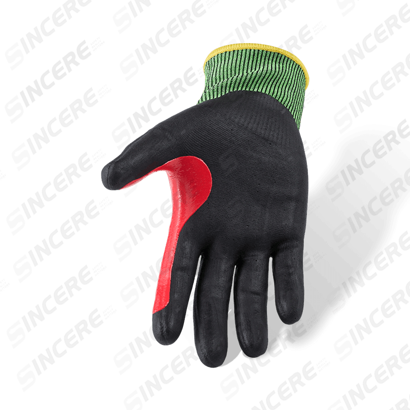 18 Gauge ANSI A6 Cut Resistant Gloves with Black Nitrile Micro-Foam Palm and Reinforced Thumb Crotch 18 Gauge ANSI A6 Cut Resistant Gloves with Black Nitrile Micro-Foam Palm and Reinforced Thumb Crotch