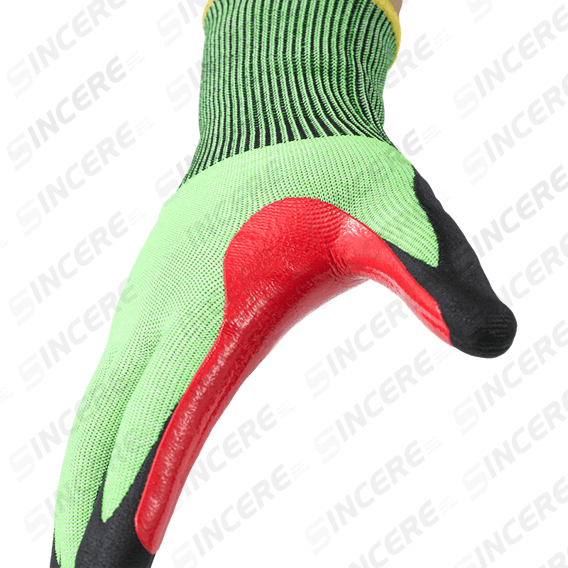 18 Gauge ANSI A6 Cut Resistant Gloves with Black Nitrile Micro-Foam Palm and Reinforced Thumb Crotch 18 Gauge ANSI A6 Cut Resistant Gloves with Black Nitrile Micro-Foam Palm and Reinforced Thumb Crotch