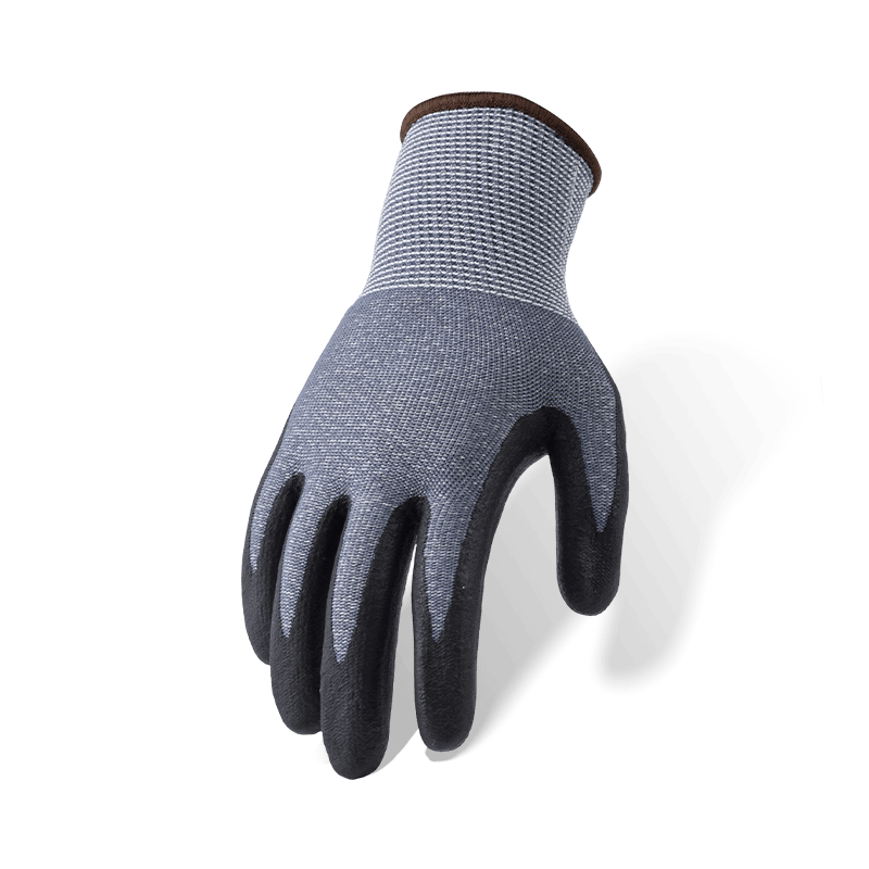 13 Gauge ANSI A6 Cut Resistant Gloves with Black Nitrile Micro-Foam Palm Coating