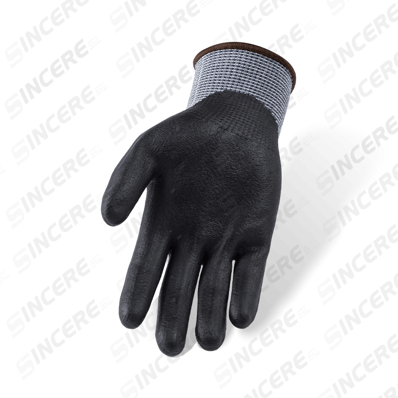 13 Gauge ANSI A6 Cut Resistant Gloves with Black Nitrile Micro-Foam Palm Coating 13 Gauge ANSI A6 Cut Resistant Gloves with Black Nitrile Micro-Foam Palm Coating