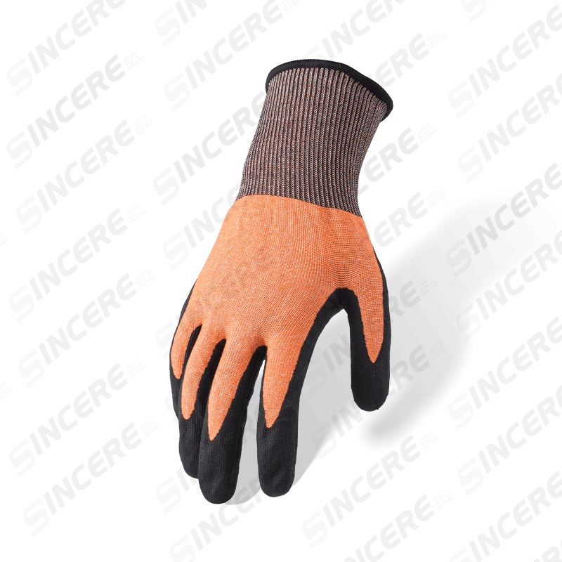 21 Gauge ANSI A4 Cut Resistant Gloves with Black Nitrile Sandy Palm Coating — Ultra-Dexterous Fine Gauge