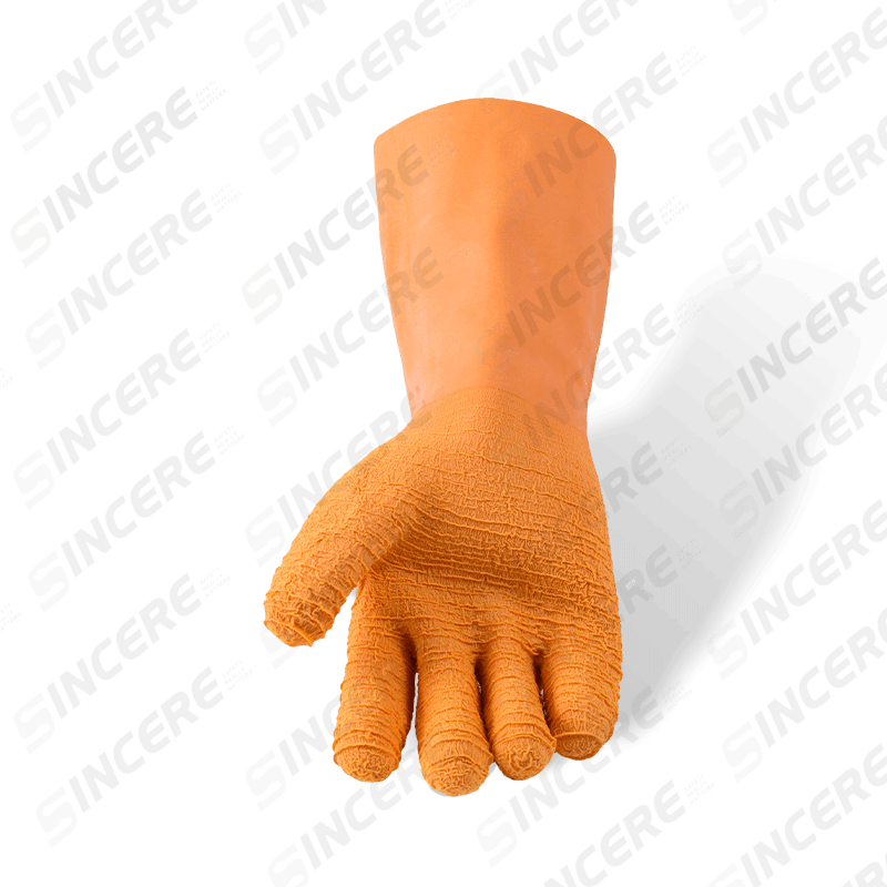 Cotton Fleece Lined Latex Fully Coated Work Gloves — 27cm Extended Cuff (Thermal Series)