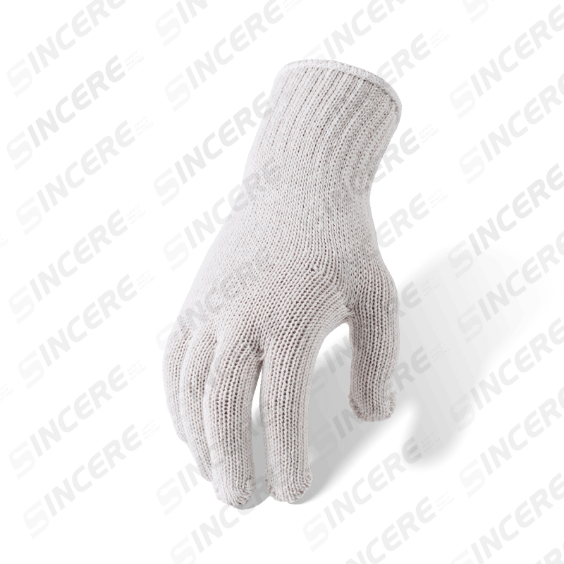 10 Gauge Natural Cotton Knit Work Gloves — Unbleached Economical General Purpose Protection