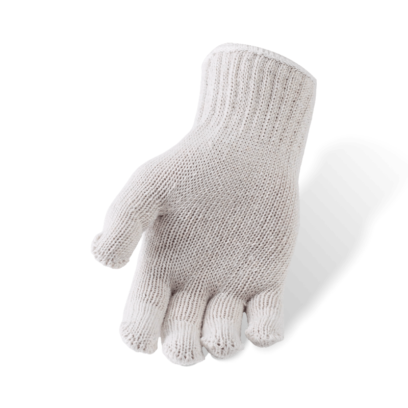 10 Gauge Natural Cotton Knit Work Gloves — Unbleached Economical General Purpose Protection