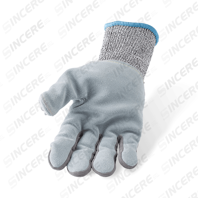 13 Gauge ANSI A6 Cut Resistant Gloves with Full-Grain Cowhide Leather Palm Sewn Construction 13 Gauge ANSI A6 Cut Resistant Gloves with Full-Grain Cowhide Leather Palm Sewn Construction