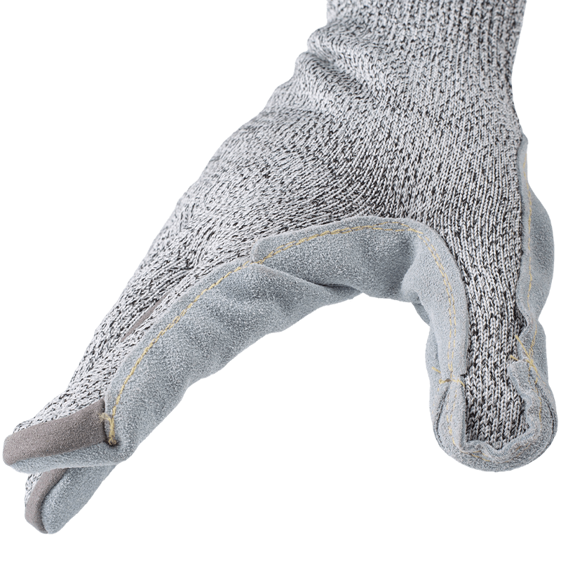 13 Gauge ANSI A6 Cut Resistant Gloves with Full-Grain Cowhide Leather Palm Sewn Construction 13 Gauge ANSI A6 Cut Resistant Gloves with Full-Grain Cowhide Leather Palm Sewn Construction