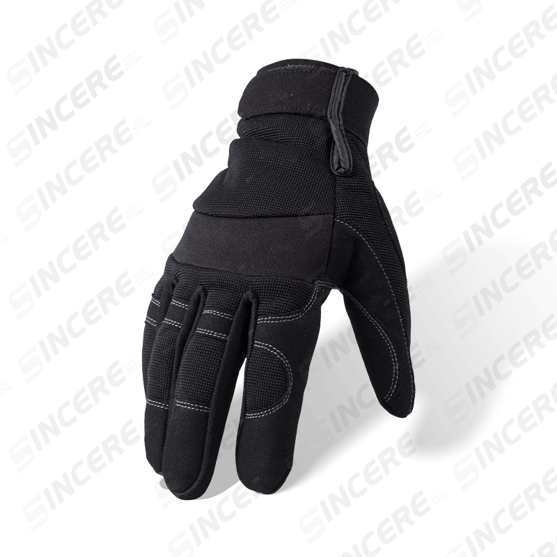 General Purpose Mechanical Work Gloves — Durable Synthetic Leather Palm with Knit Back