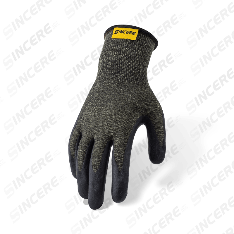13 Gauge Aramid ANSI A4 Cut Resistant Gloves with Black Neoprene Palm — Heat and Arc Flash Resistant