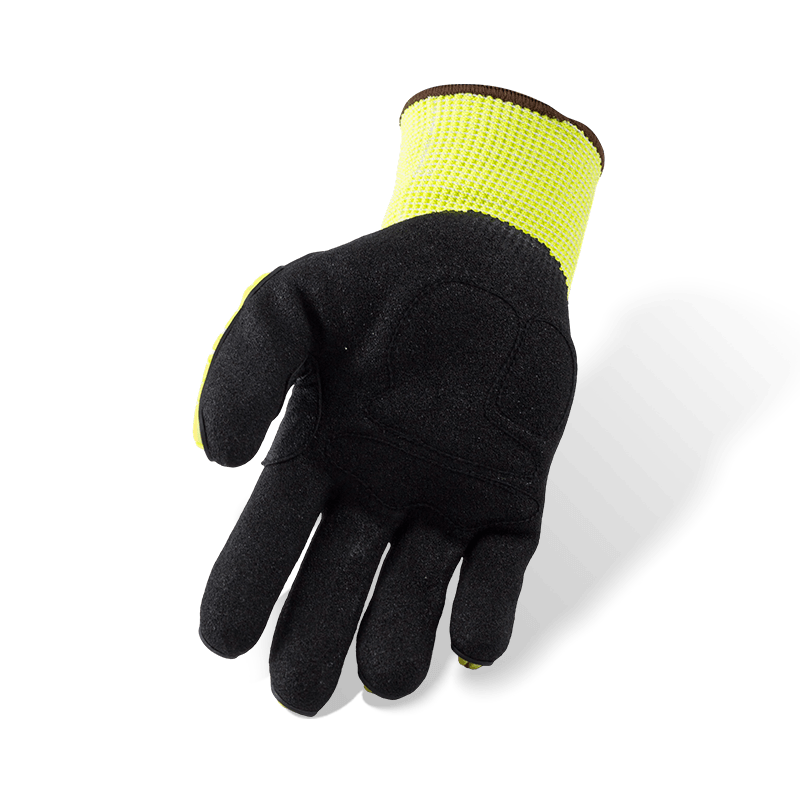 13 Gauge ANSI A4 Cut Resistant Gloves with TPR Impact Protection and Vibration-Dampening Palm — Nitrile Sandy Grip 13 Gauge ANSI A4 Cut Resistant Gloves with TPR Impact Protection and Vibration-Dampening Palm — Nitrile Sandy Grip