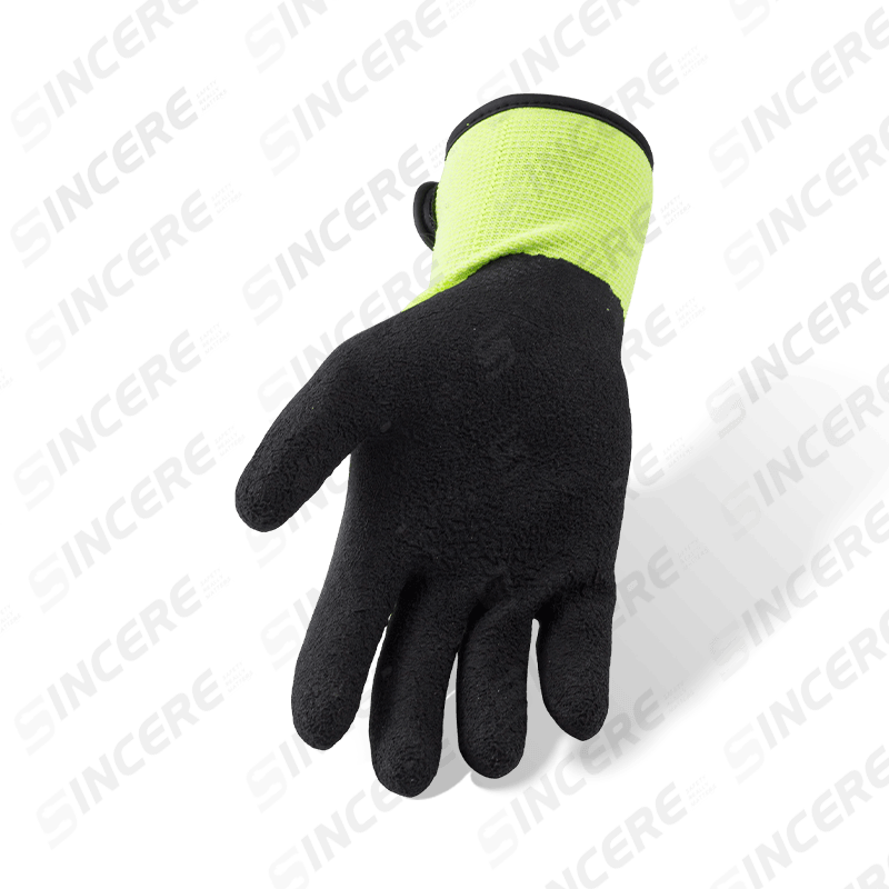 13 Gauge Polyester Nitrile Sandy Palm Work Gloves with Adjustable Velcro Wrist Closure