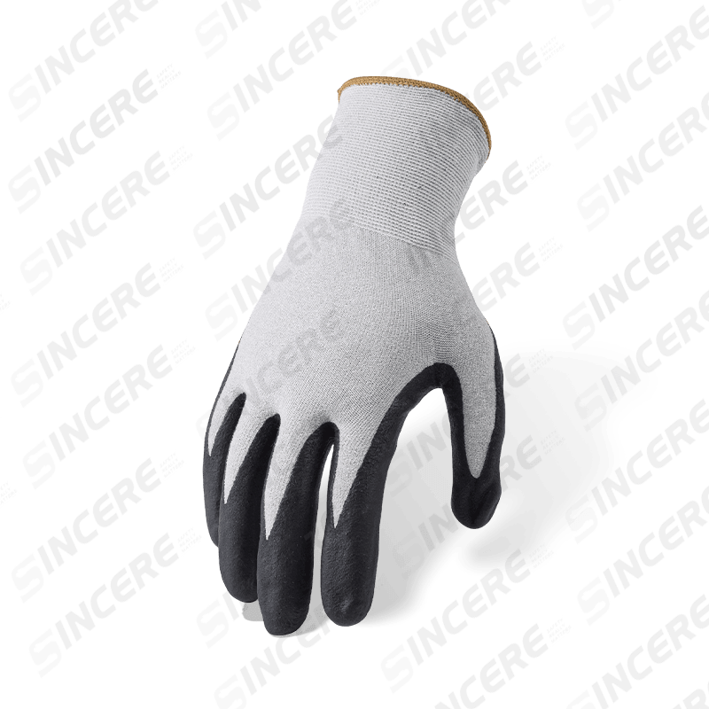 15 Gauge Nylon Spandex Gloves with Black Nitrile Micro-Foam Palm Coating — Ultra-Dexterous