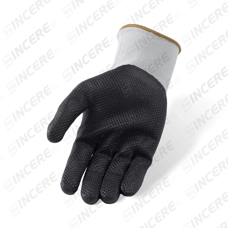 15 Gauge Nylon Spandex Gloves with Black Nitrile Micro-Foam Palm Coating — Ultra-Dexterous