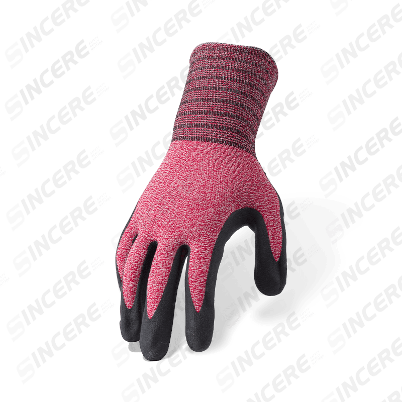 15 Gauge Nylon Spandex Gloves with Black Nitrile Micro-Foam Palm and Nitrile Dotted Anti-Slip Grip