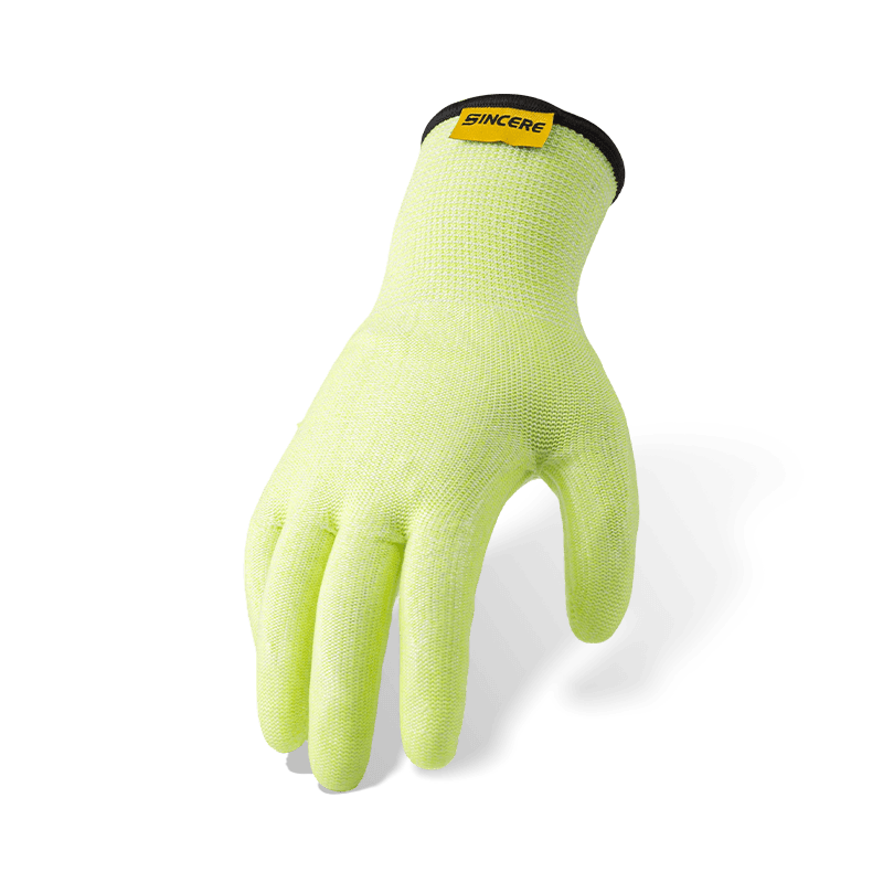 18 Gauge ANSI A6 Cut Resistant Gloves with Clear Silicone Palm and Fleece Liner — Winter Thermal High-Cut Protection