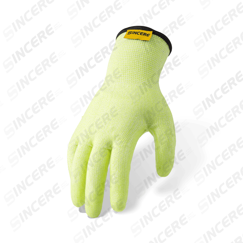 18 Gauge ANSI A6 Cut Resistant Gloves with Clear Silicone Palm and Fleece Liner — Winter Thermal High-Cut Protection