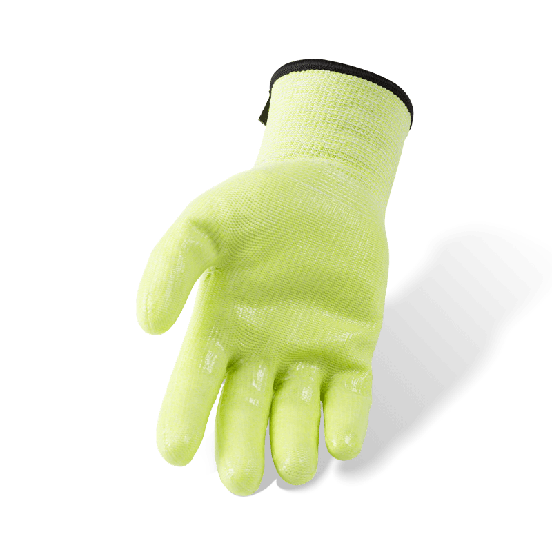 18 Gauge ANSI A6 Cut Resistant Gloves with Clear Silicone Palm and Fleece Liner — Winter Thermal High-Cut Protection
