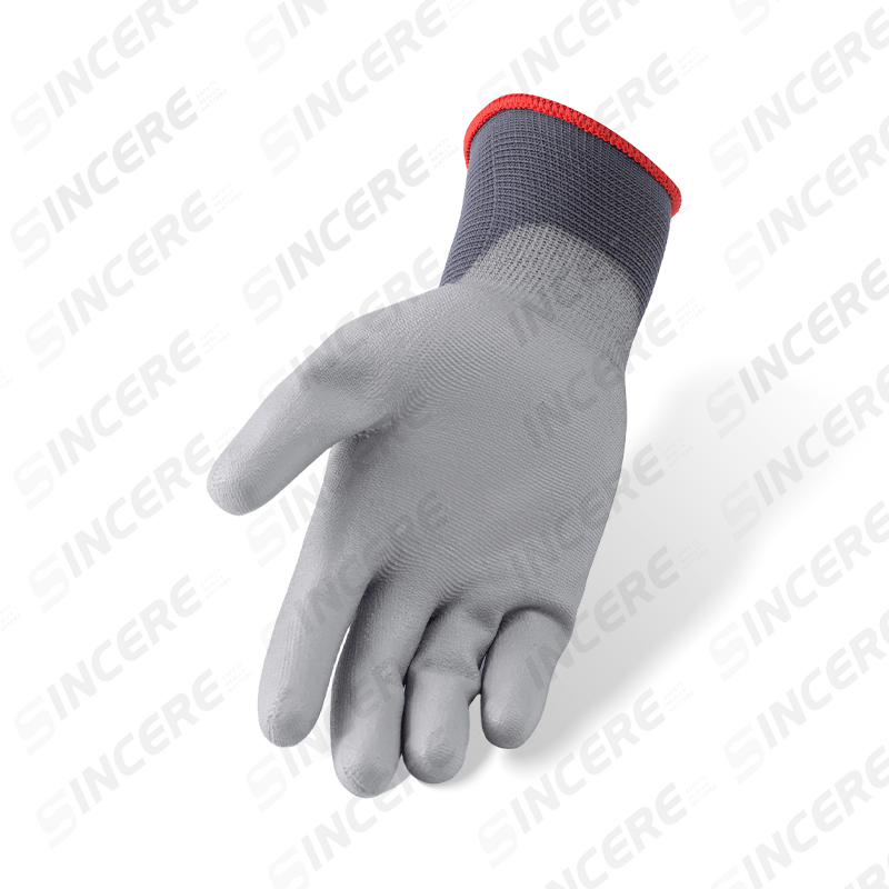 13 Gauge Grey Nylon Gloves with Grey PU Palm Coating — Lightweight Precision Work Gloves 13 Gauge Grey Nylon Gloves with Grey PU Palm Coating — Lightweight Precision Work Gloves
