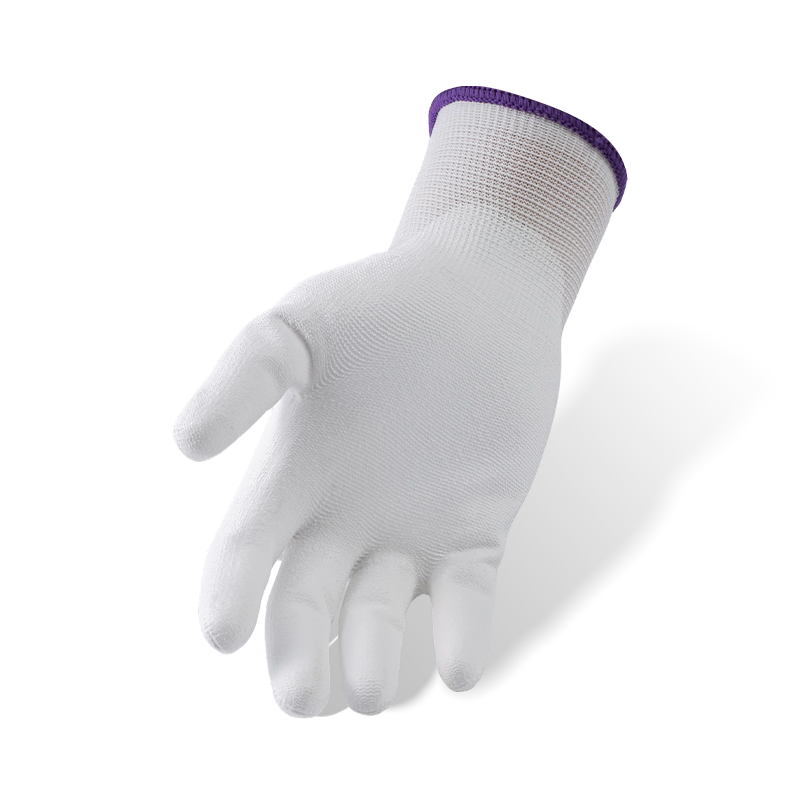 13 Gauge White Nylon Gloves with White PU Palm Coating — Cleanroom Precision Work Gloves 13 Gauge White Nylon Gloves with White PU Palm Coating — Cleanroom Precision Work Gloves