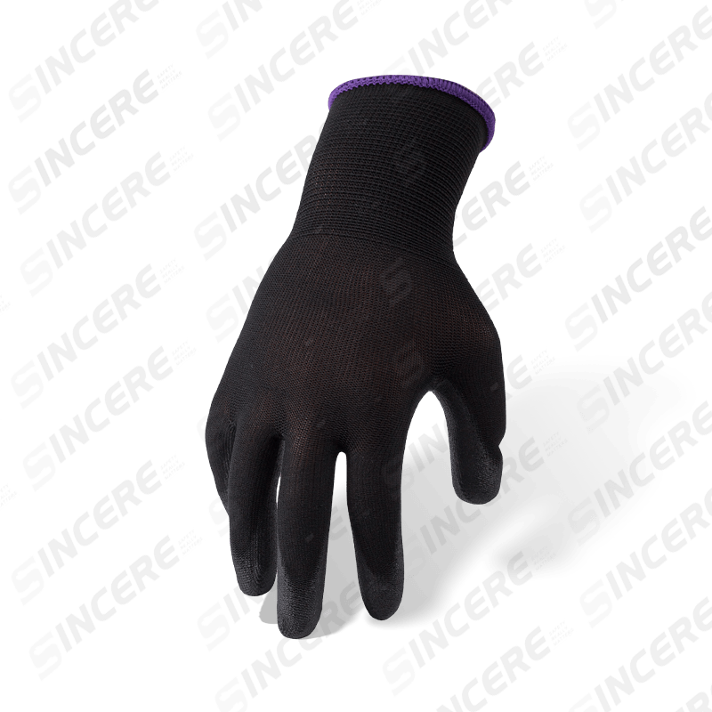 13 Gauge Black Nylon Gloves with Black PU Palm Coating — Durable General Purpose Work Gloves 13 Gauge Black Nylon Gloves with Black PU Palm Coating — Durable General Purpose Work Gloves