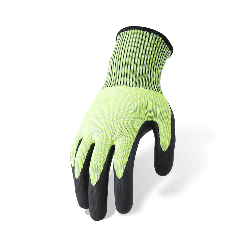 18 Gauge ANSI A5 Cut Resistant Gloves with Black Nitrile Micro-Foam Palm — Fine-Gauge Dexterity