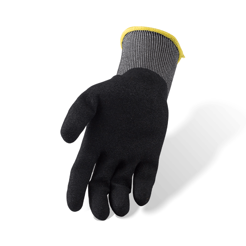 21 Gauge ANSI A5 Cut Resistant Gloves with Black Nitrile Sandy Palm — Ultra-Fine High-Dexterity Cut Protection