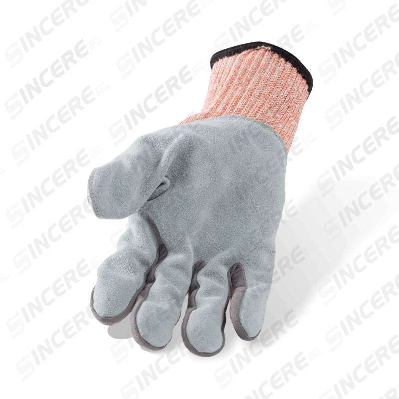 7 Gauge ANSI A9 Cut Resistant Gloves with Full-Grain Leather Palm and Reinforced Thumb Crotch — Maximum Cut Protection 7 Gauge ANSI A9 Cut Resistant Gloves with Full-Grain Leather Palm and Reinforced Thumb Crotch — Maximum Cut Protection