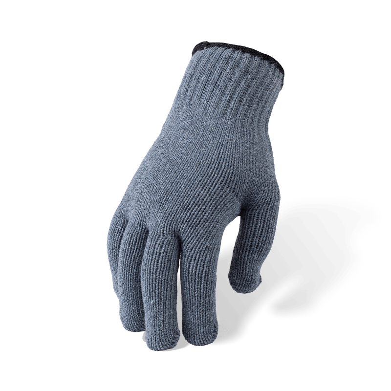 10 Gauge Grey Polyester Knit Gloves with PVC Dotted Palm — Economical General Purpose Grip Gloves