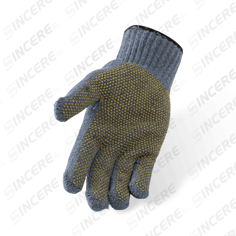 10 Gauge Grey Polyester Knit Gloves with PVC Dotted Palm — Economical General Purpose Grip Gloves 10 Gauge Grey Polyester Knit Gloves with PVC Dotted Palm — Economical General Purpose Grip Gloves