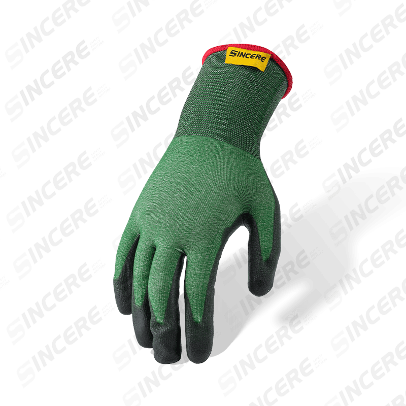 21 Gauge ANSI A3 Cut Resistant Gloves with Black PU Palm Coating — Ultra-Fine Precision Cut Protection