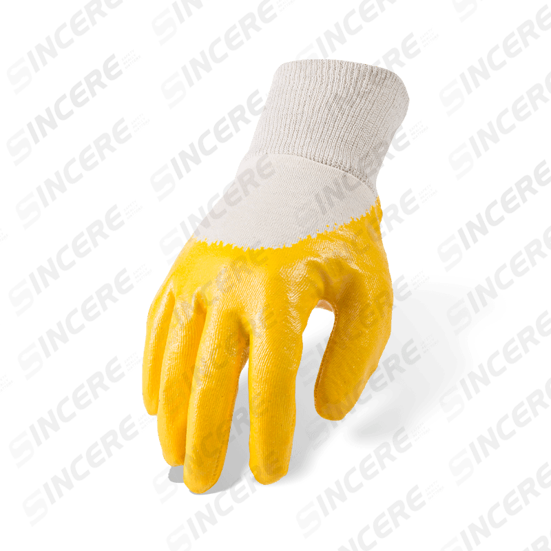 7 Gauge Cotton Fleece Lined Yellow Nitrile Smooth 3/4 Dipped Work Gloves — Thermal Water-Resistant 7 Gauge Cotton Fleece Lined Yellow Nitrile Smooth 3/4 Dipped Work Gloves — Thermal Water-Resistant