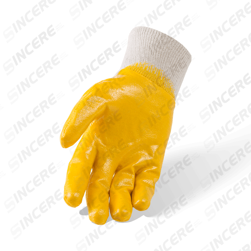 7 Gauge Cotton Fleece Lined Yellow Nitrile Smooth 3/4 Dipped Work Gloves — Thermal Water-Resistant 7 Gauge Cotton Fleece Lined Yellow Nitrile Smooth 3/4 Dipped Work Gloves — Thermal Water-Resistant