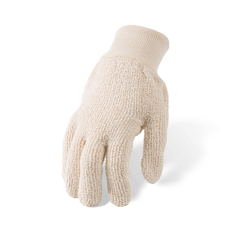 100% Cotton Terry Cloth Heat Resistant Gloves with Cotton Knit Wrist — Industrial Thermal Protection