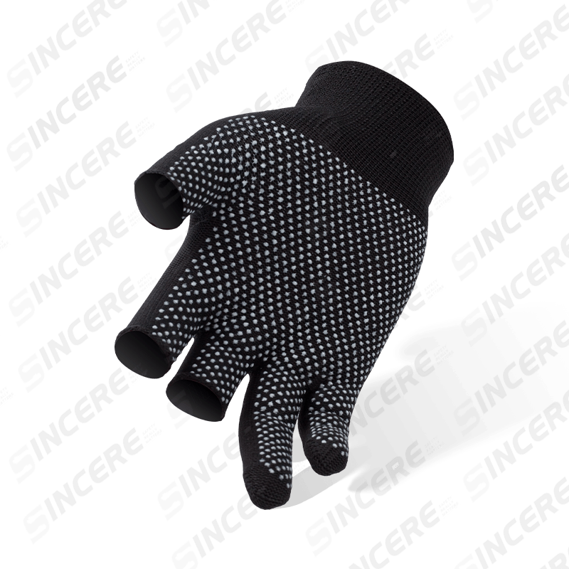 13 Gauge Polyester 3-Fingerless Gloves with PVC Dotted Palm — Dexterity Grip Work Gloves 13 Gauge Polyester 3-Fingerless Gloves with PVC Dotted Palm — Dexterity Grip Work Gloves